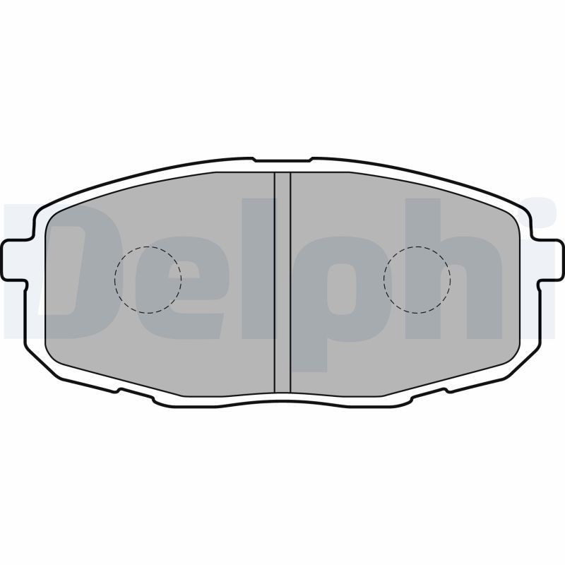 LP1819 DELPHI Brake pad set KIA with acoustic wear warning, with anti-squeak plate, without accessories