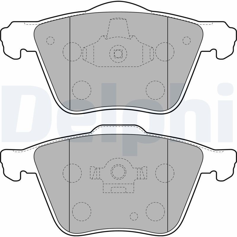 DELPHI LP1821 Brake pad set not prepared for wear indicator, with anti-squeak plate, without accessories