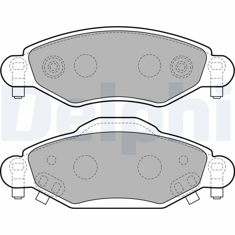 DELPHI LP1840 Brake pad set with acoustic wear warning, with anti-squeak plate, without accessories
