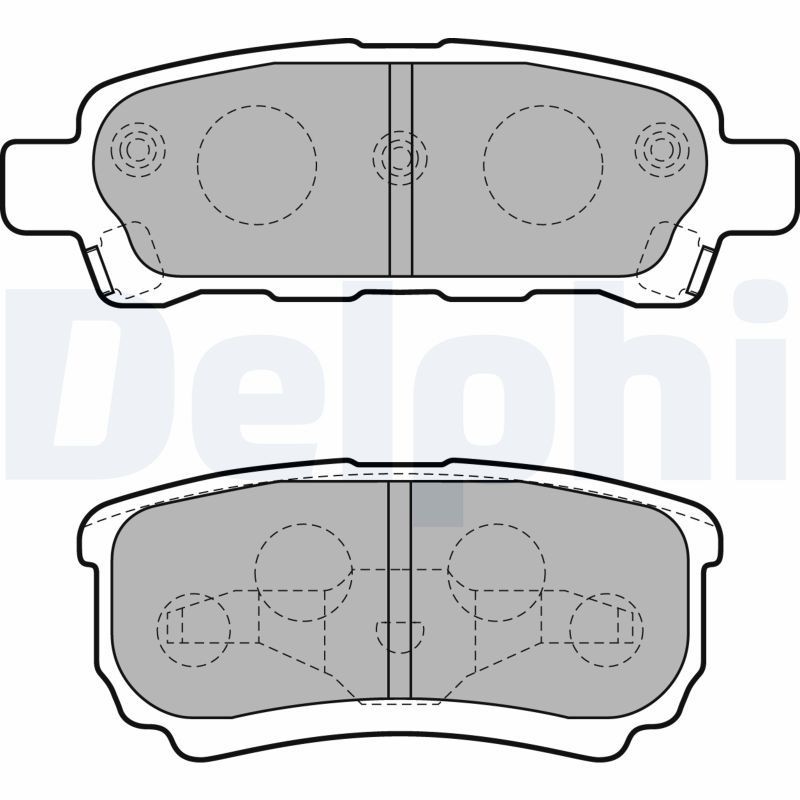 LP1852 DELPHI Brake pad set CHRYSLER with acoustic wear warning, without anti-squeak plate, with accessories