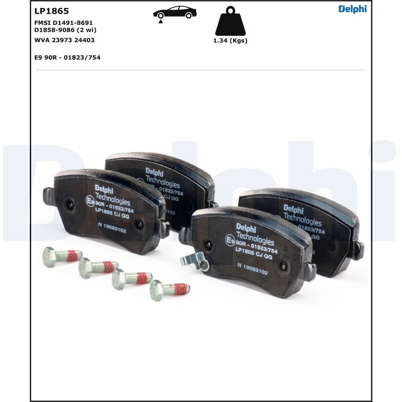 DELPHI Brake pad set, disc brake 23973 buy online