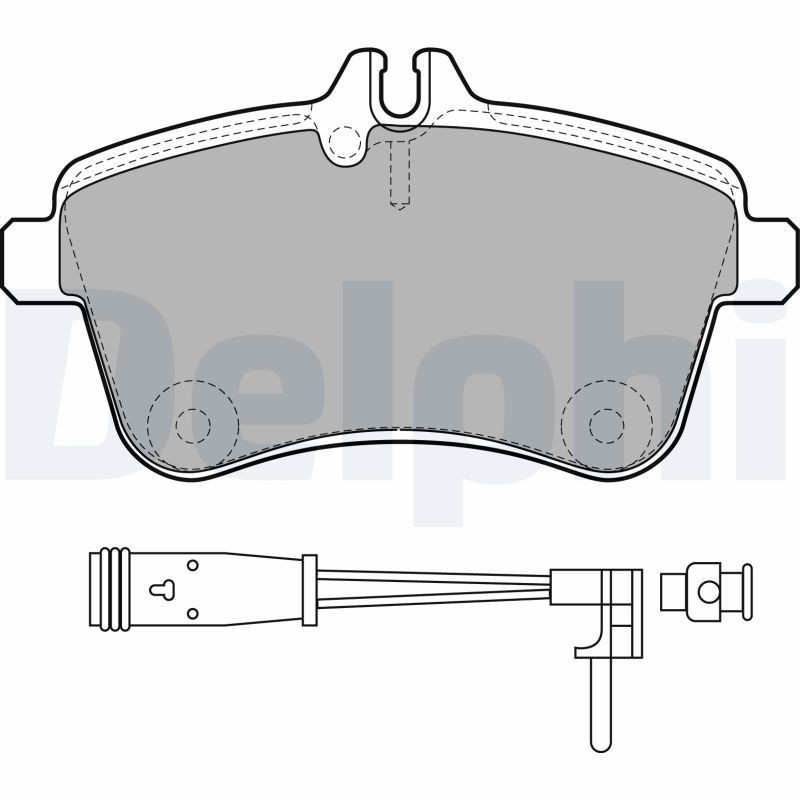 DELPHI LP1938 Brake pad set incl. wear warning contact, with anti-squeak plate, with accessories