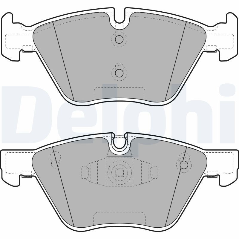 DELPHI LP1960 Brake pad set prepared for wear indicator, with anti-squeak plate, without accessories