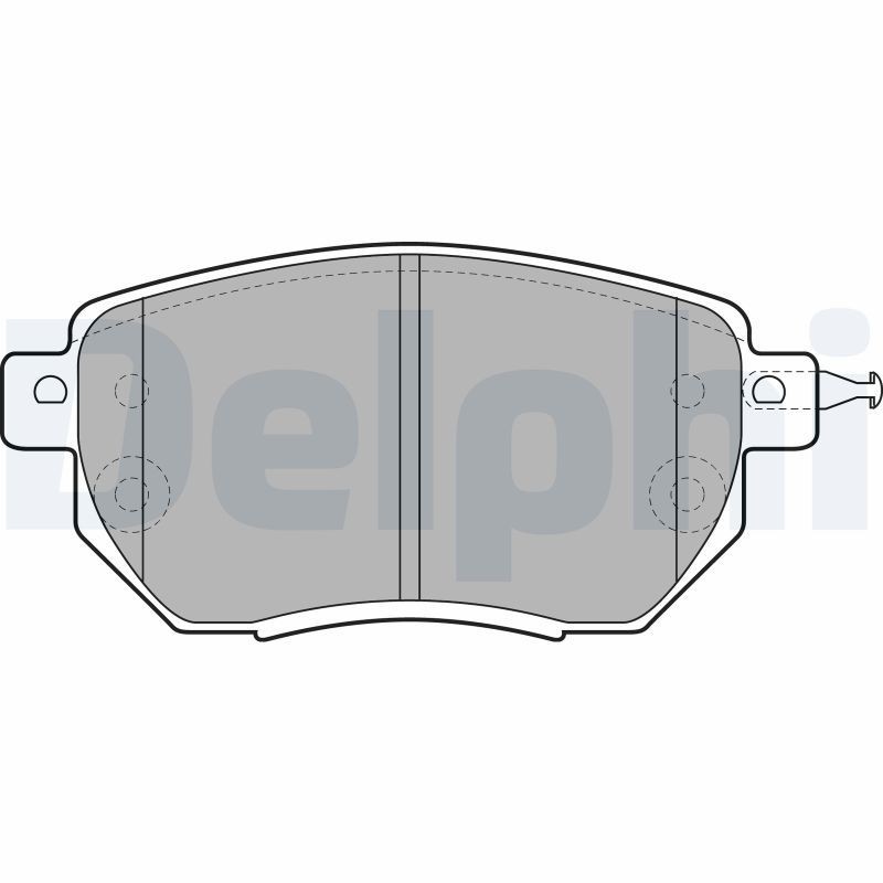 DELPHI LP1986 Brake pad set with acoustic wear warning, with anti-squeak plate, without accessories