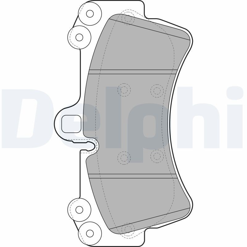 DELPHI LP1997 Brake pad set prepared for wear indicator, with anti-squeak plate, without accessories