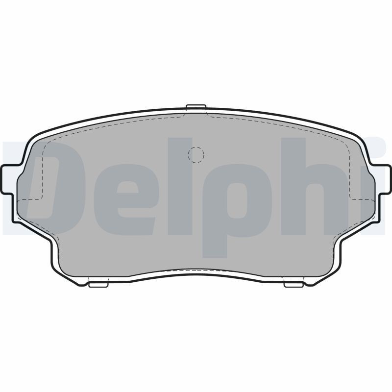 DELPHI LP2000 Brake pad set with acoustic wear warning, with anti-squeak plate, with accessories