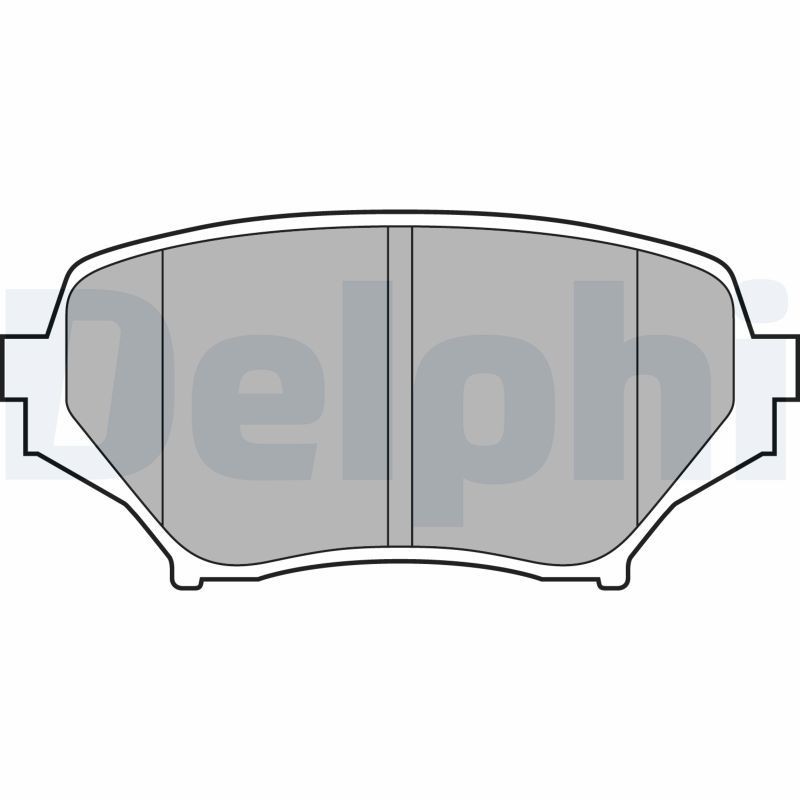 DELPHI LP2026 Brake pad set with acoustic wear warning, with anti-squeak plate, with accessories