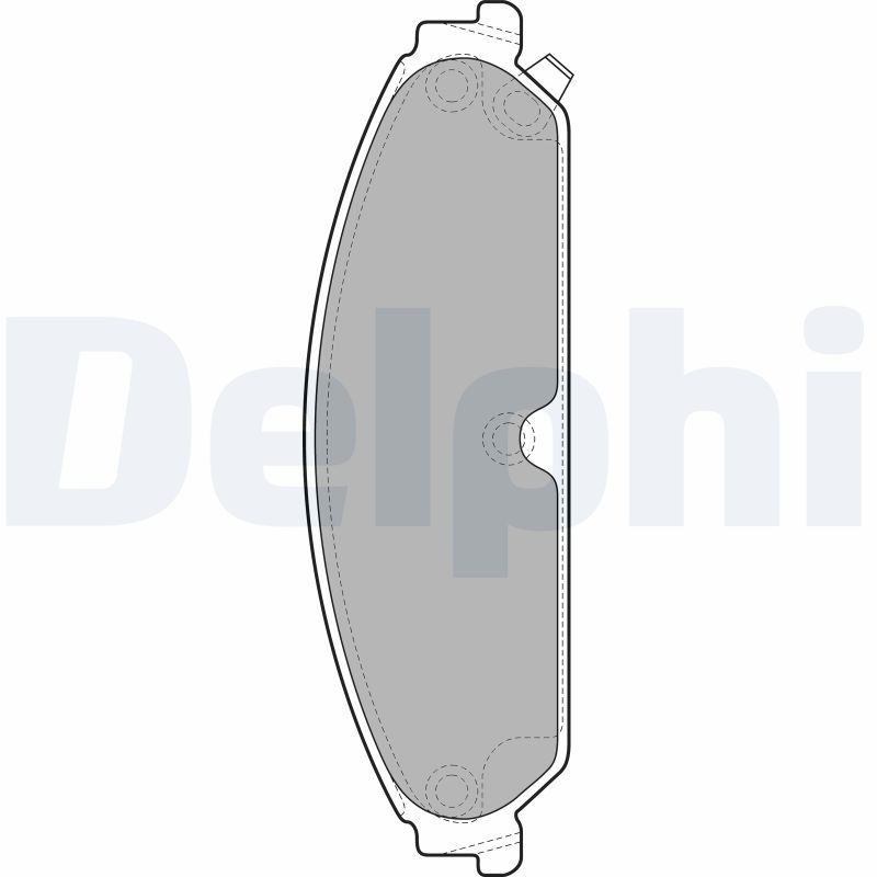 LP2033 DELPHI Brake pad set CHRYSLER with acoustic wear warning, with anti-squeak plate, without accessories