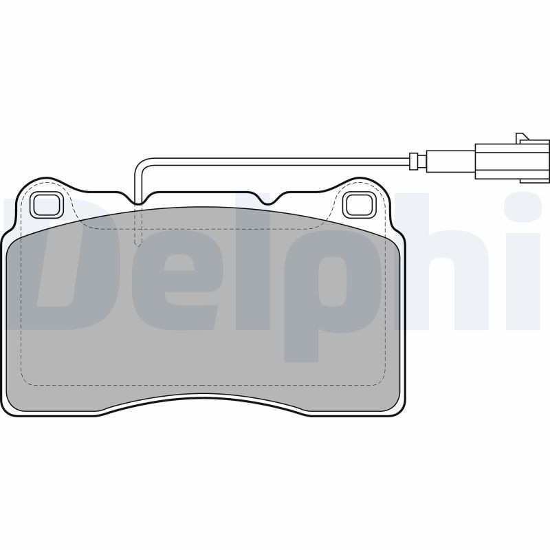 DELPHI LP2045 Kit pastiglie freni Con contatto segnalazione usura, con lamierino anticigolío, con accessori