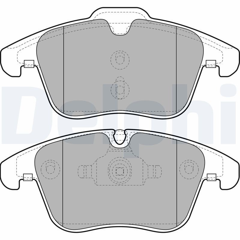 DELPHI LP2065 Brake pad set prepared for wear indicator, with anti-squeak plate, without accessories
