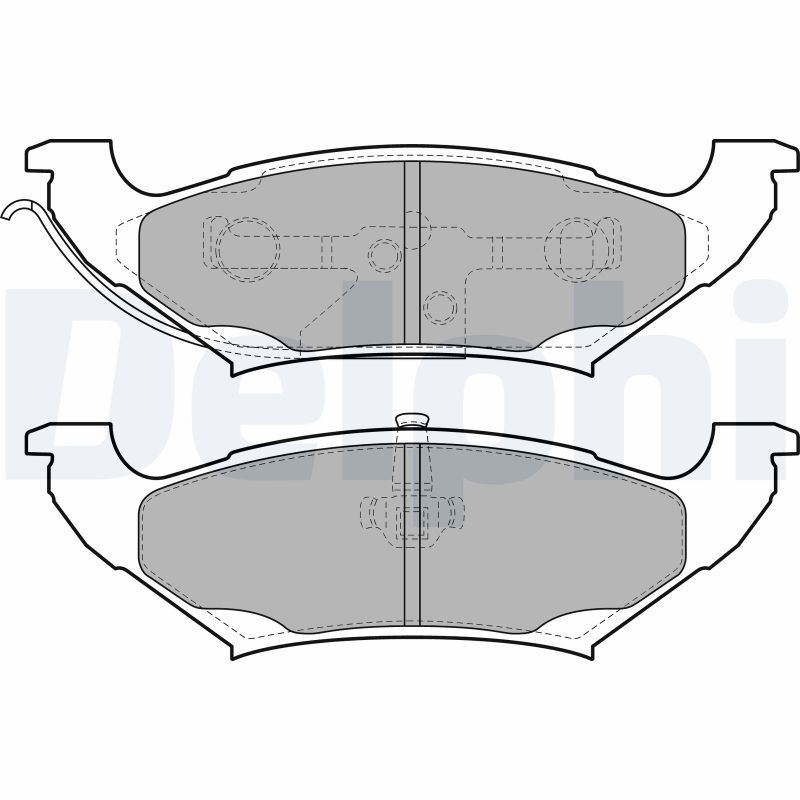 DELPHI LP2085 Brake pad set not prepared for wear indicator, with anti-squeak plate, without accessories