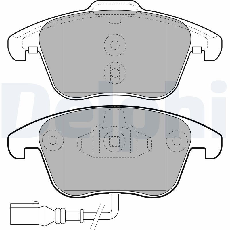 DELPHI LP2110 Brake pad set incl. wear warning contact, with anti-squeak plate, without accessories