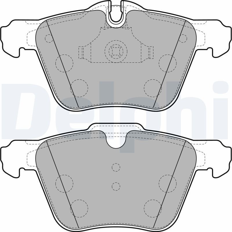 DELPHI LP2114 Brake pad set prepared for wear indicator, with anti-squeak plate, without accessories