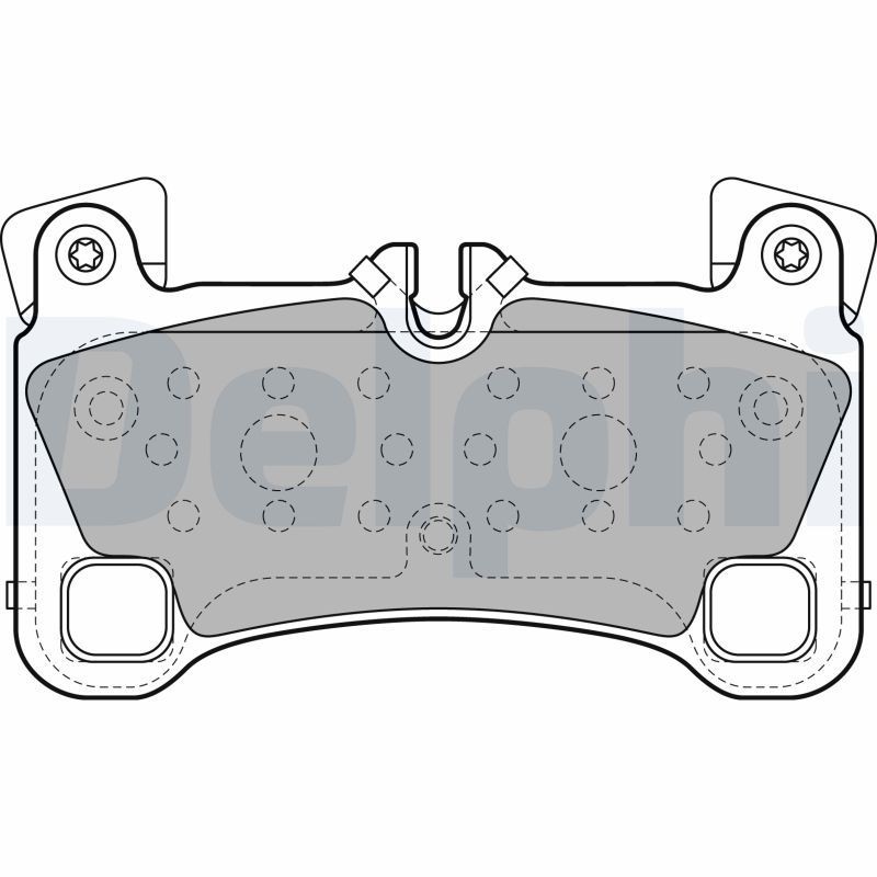 DELPHI LP2118 Brake pad set prepared for wear indicator, with anti-squeak plate, without accessories
