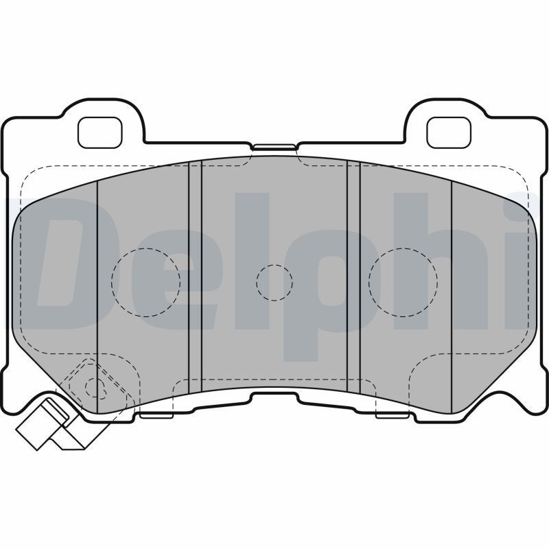 DELPHI LP2156 Brake pad set with acoustic wear warning, with anti-squeak plate, without accessories