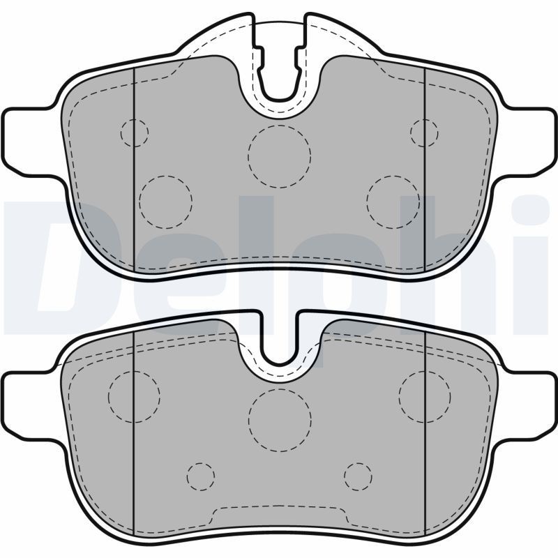 DELPHI LP2163 Brake pad set prepared for wear indicator, with anti-squeak plate, with accessories