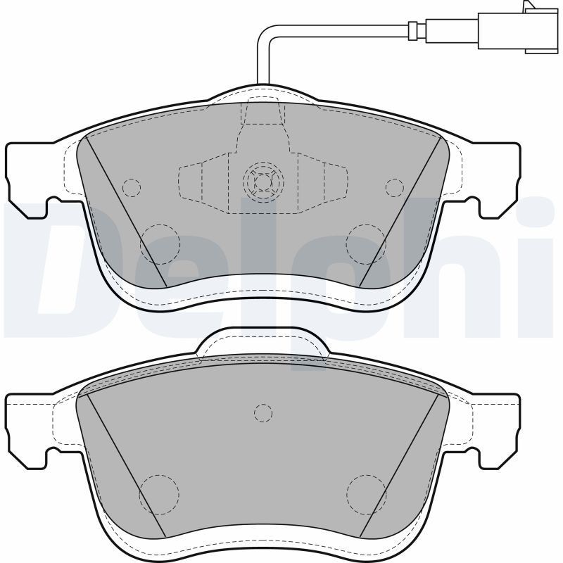 DELPHI incl. wear warning contact, with anti-squeak plate, without accessories Height 1: 69mm, Height 2: 71,5mm, Width 1: 155,4mm, Width 2 [mm]: 156,4mm, Thickness 1: 20mm, Thickness 2: 20mm Brake pads LP2168 buy