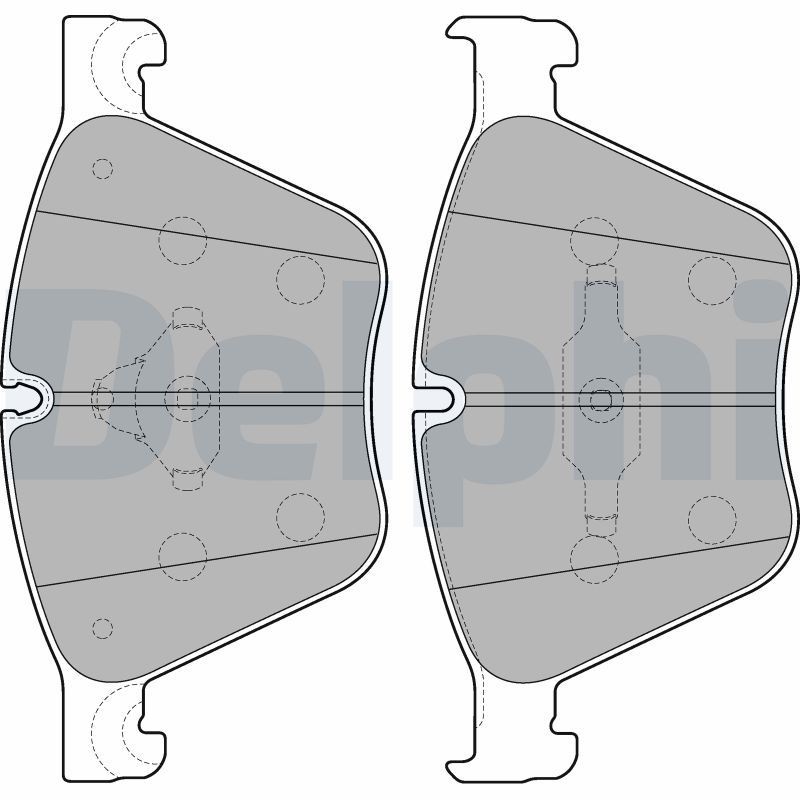DELPHI LP2210 Brake pad set prepared for wear indicator, with anti-squeak plate, without accessories