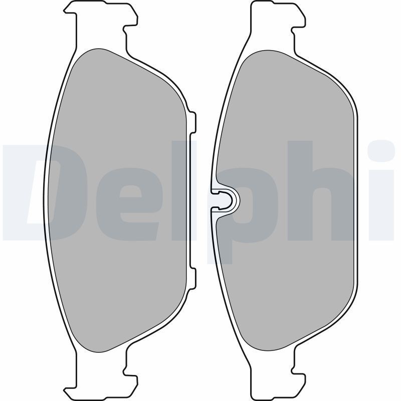DELPHI LP2238 Brake pad set incl. wear warning contact, with anti-squeak plate, with accessories