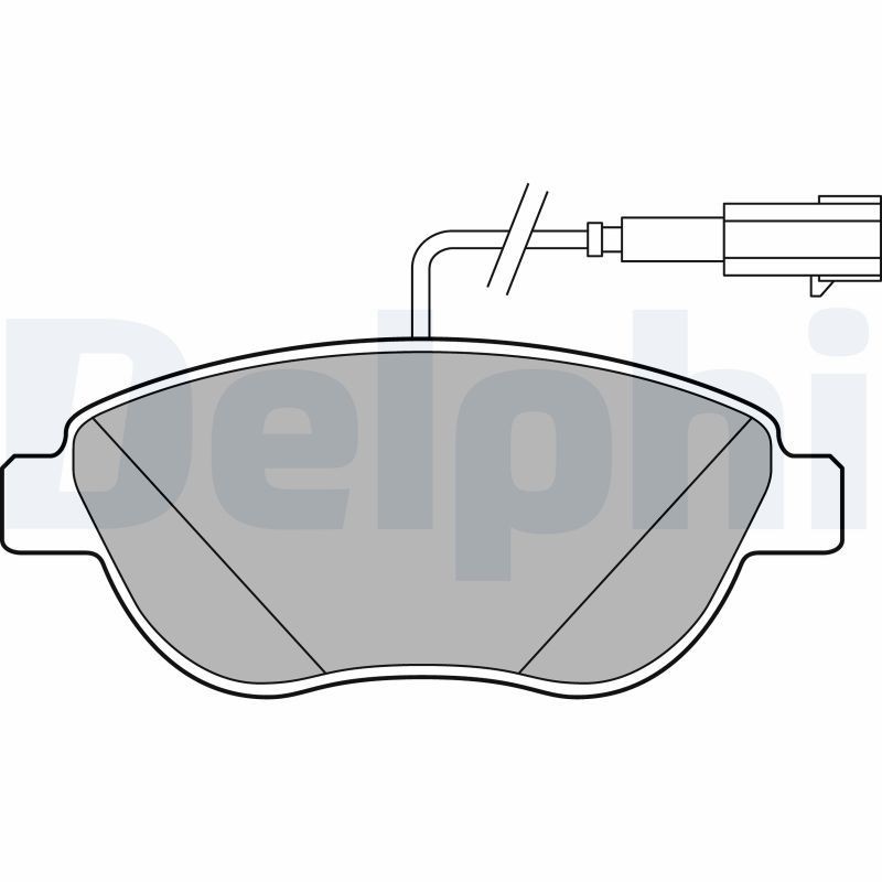 DELPHI LP2240 Brake pad set incl. wear warning contact, with anti-squeak plate, without accessories