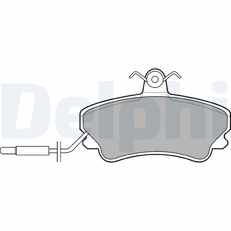 DELPHI LP822 Brake pad set incl. wear warning contact, without anti-squeak plate, with accessories
