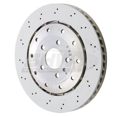 SHW Performance Rear Axle, 356x32mm, internally vented, two-part brake disc, perforated/nubby, Coated, High-carbon Ø: 356mm, Brake Disc Thickness: 32mm Brake rotor ARX44218 buy