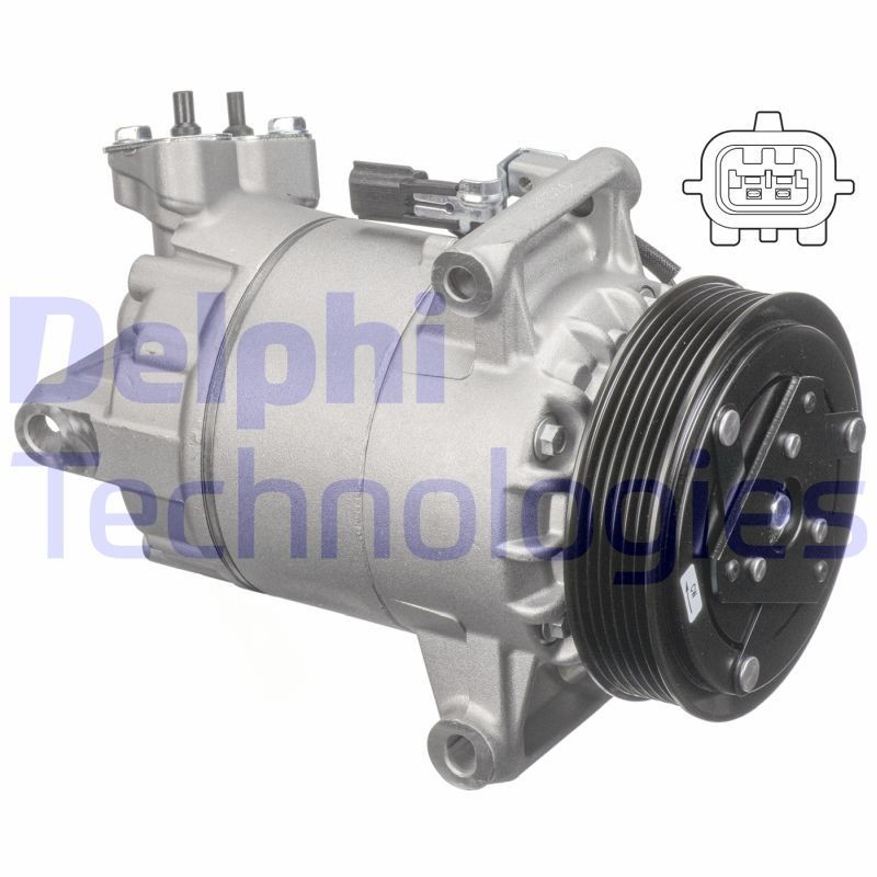 DELPHI TSP0155927 Air conditioning compressor 5VS12, PAG 46, with PAG compressor oil