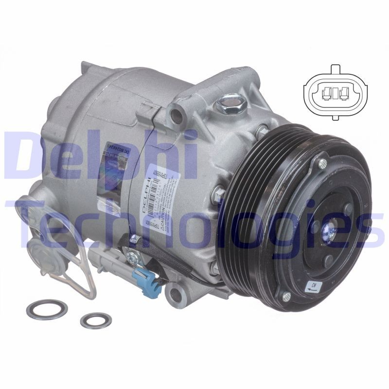 DELPHI TSP0155931 Air conditioning compressor 6CVC13, PAG 150, with PAG compressor oil