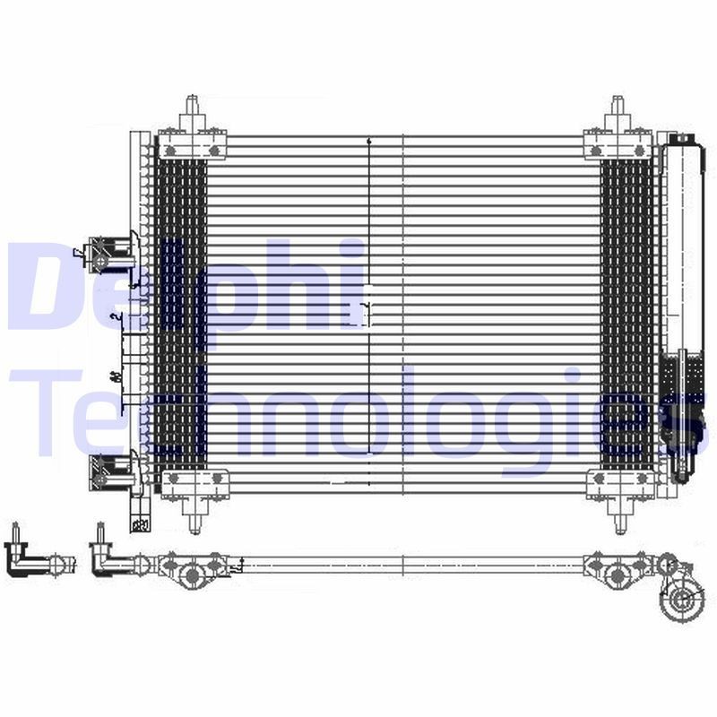 DELPHI TSP0225537 Air conditioning condenser with dryer