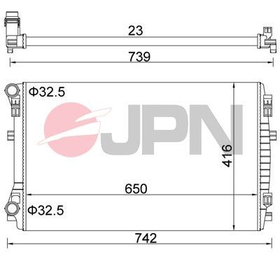 60C9069-JPN JPN Radiators SEAT 650 x 416 x 23 mm, Brazed cooling fins