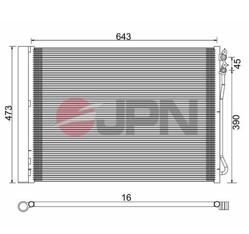 JPN with dryer, Aluminium, 473mm, R 134a Refrigerant: R 134a Condenser, air conditioning 60C9085-JPN buy