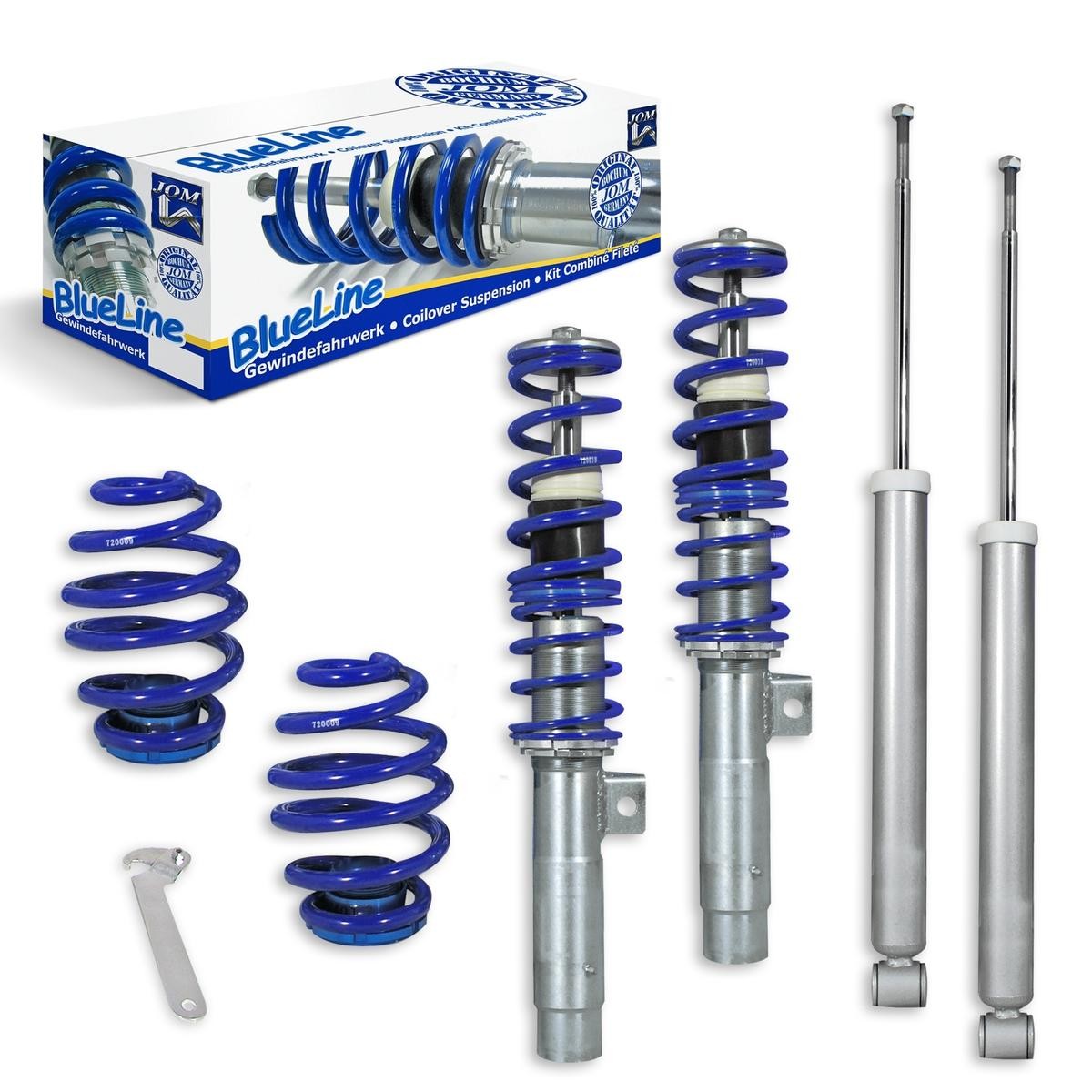 JOM BlueLine 741015 Suspension Kit, coil springs / shock absorbers Front Axle, Rear Axle