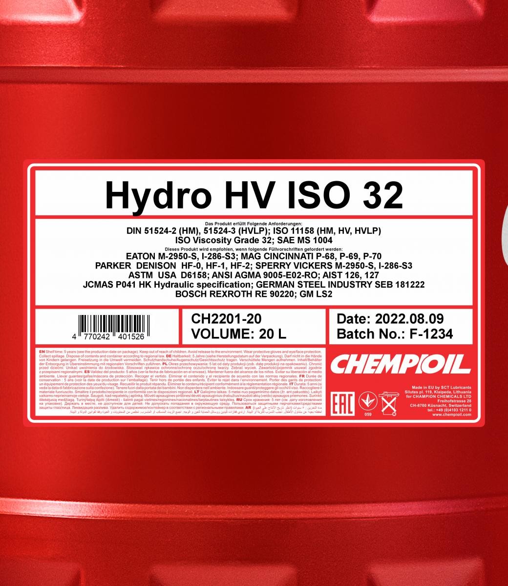 CHEMPIOIL Hydraulic fluid CH2201-20