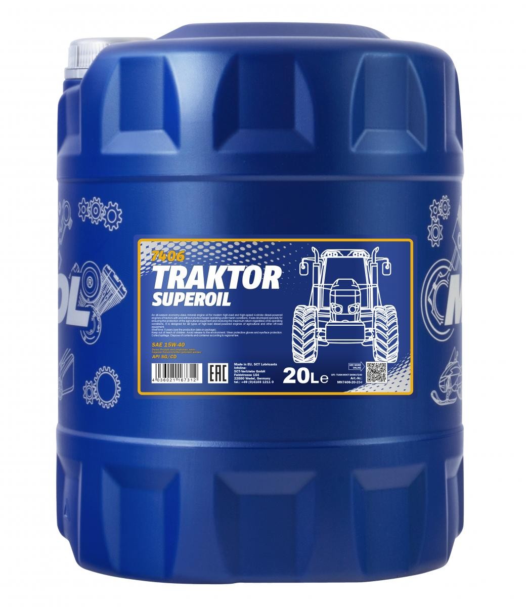 MANNOL Traktor, Superoil 15W-40, 20l, Mineralöl Motoröl MN7406-20 kaufen