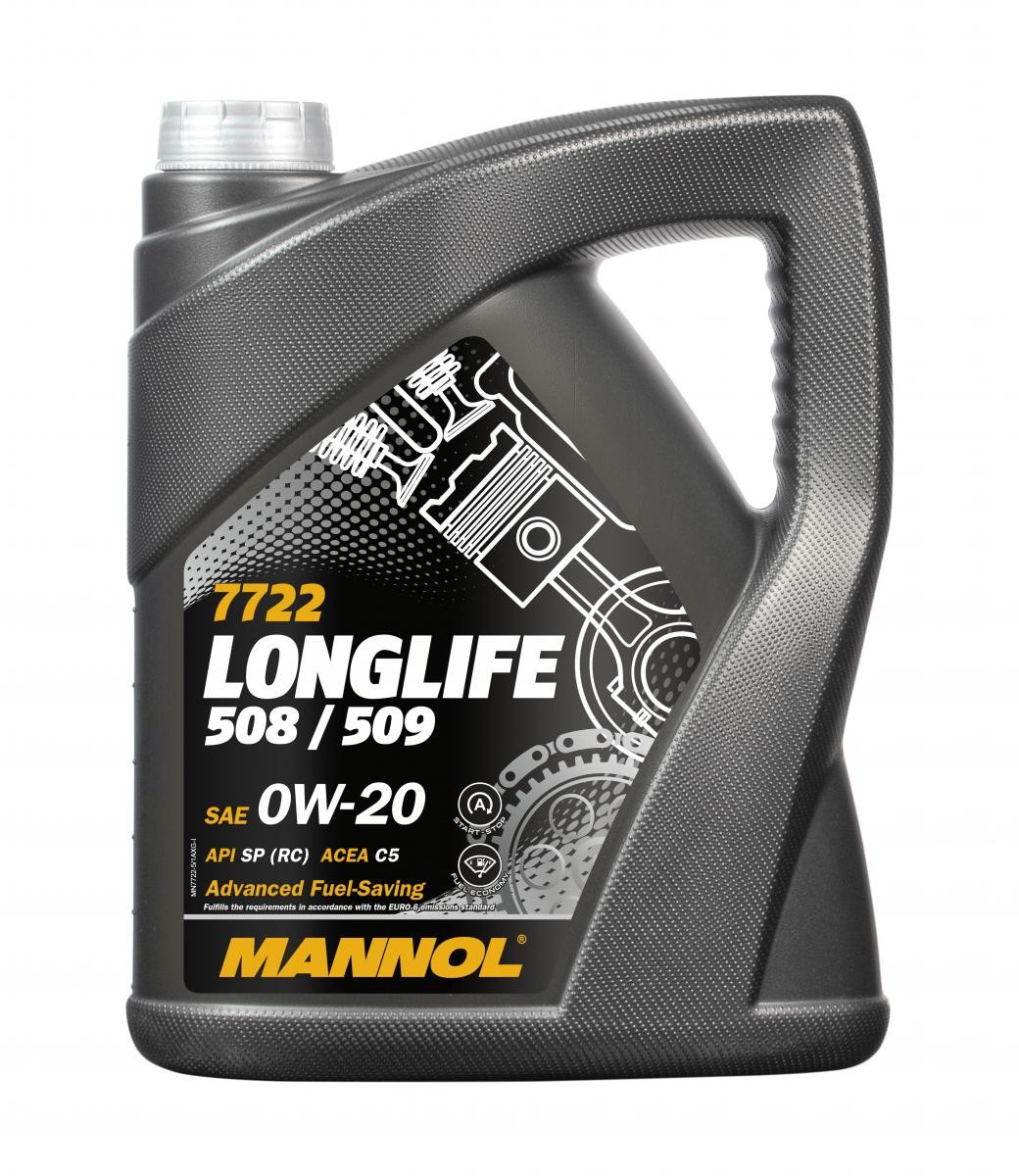 Motor oil 0W 20 longlife petrol - MN7722-5 MANNOL Longlife 508/509