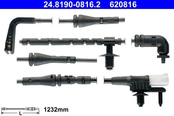 620816 ATE Length: 1232mm Warning contact, brake pad wear 24.8190-0816.2 buy