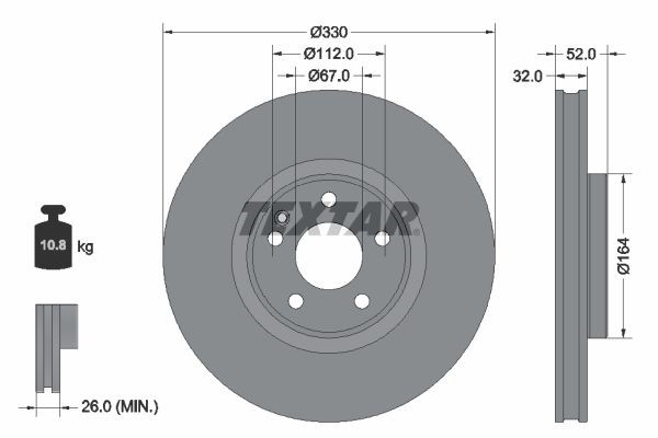 Mercedes V-Class Brake discs and rotors 17868857 TEXTAR 92334903 online buy