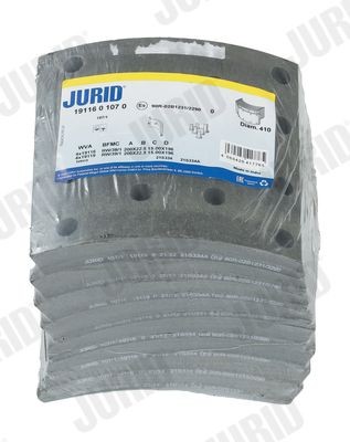 JURID Brake Lining Kit, drum brake 1911601070
