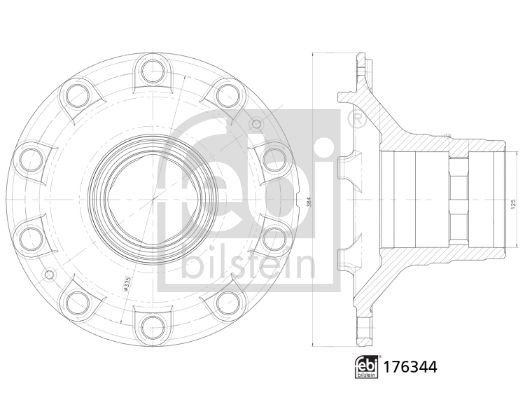 FEBI BILSTEIN 335, without wheel bearing, Front Axle Left, Front Axle Right Wheel Hub 176344 buy