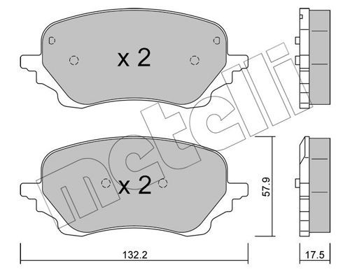 METELLI 22-1247-0 Brake pad set excl. wear warning contact
