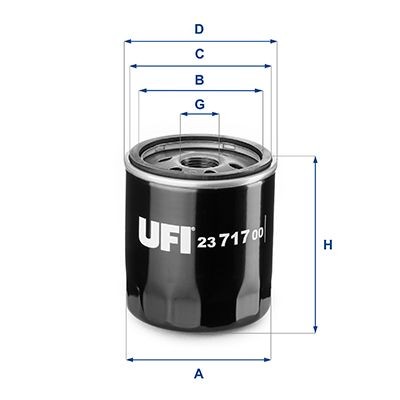 UFI Spin-on Filter Ø: 76,2, 77,5mm, Height: 87mm Oil filters 23.717.00 buy