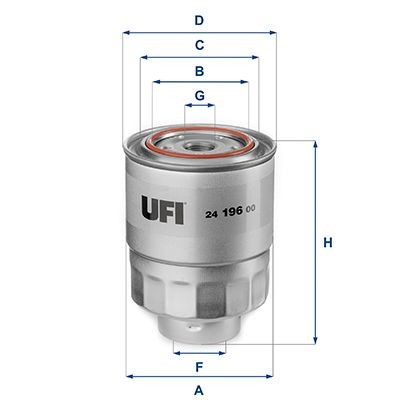 Original UFI Fuel filter 24.196.00 for HONDA CONCERTO