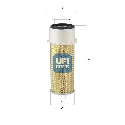 UFI 27.437.00 Air filter 383mm, 133mm, Filter Insert