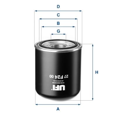 UFI 165mm, 139mm, Spin-on Filter Height: 165mm Engine air filter 27.F24.00 buy