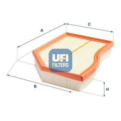 UFI 46,5mm, 219mm, 295mm, Filter Insert Length: 295mm, Width: 219mm, Width 1: 183mm, Height: 46,5mm Engine air filter 30.C35.00 buy
