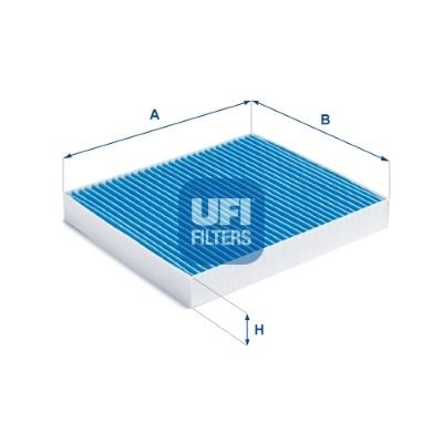 34.114.00 UFI Pollen filter AUDI with antibacterial action, 252 mm x 216 mm x 32 mm