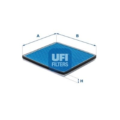 UFI with antibacterial action, 196 mm x 216 mm x 17 mm Width: 216mm, Height: 17mm, Length: 196mm Cabin filter 34.264.00 buy