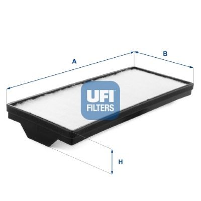 UFI Particulate Filter, 450 mm x 191 mm x 56 mm Width: 191mm, Height: 56mm, Length: 450mm Cabin filter 53.438.00 buy