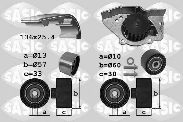SASIC 3900041 Water pump and timing belt kit 1611898680
