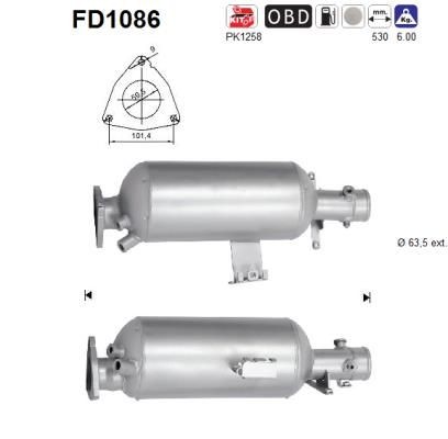 AS FD1086 Original LAND ROVER Dieselpartikelfilter Euro 5, Cordierit